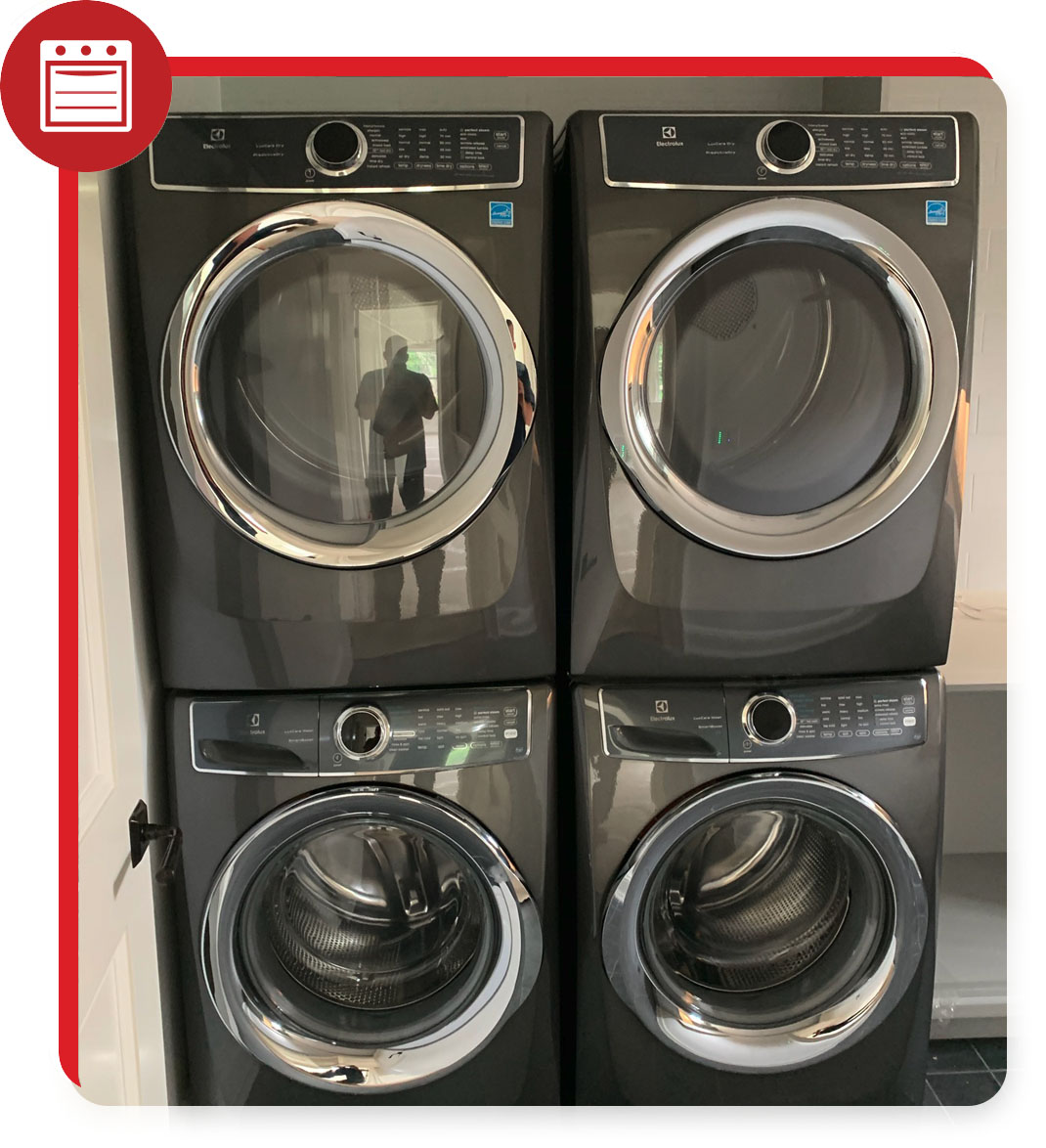 double stacked laundry machines